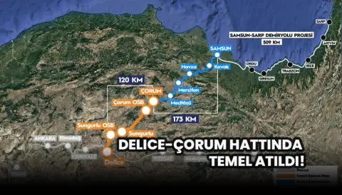 Ankara-Kırıkkale-Çorum-Samsun Hızlı Demiryolu Projesi’nde Önemli Adım: Delice-Çorum Etabının Temeli Atıldı
