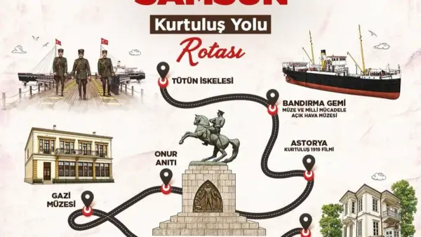 Samsun'da 30 Ağustos'ta Kurtuluş Yolu Rotası Takip Edilecek